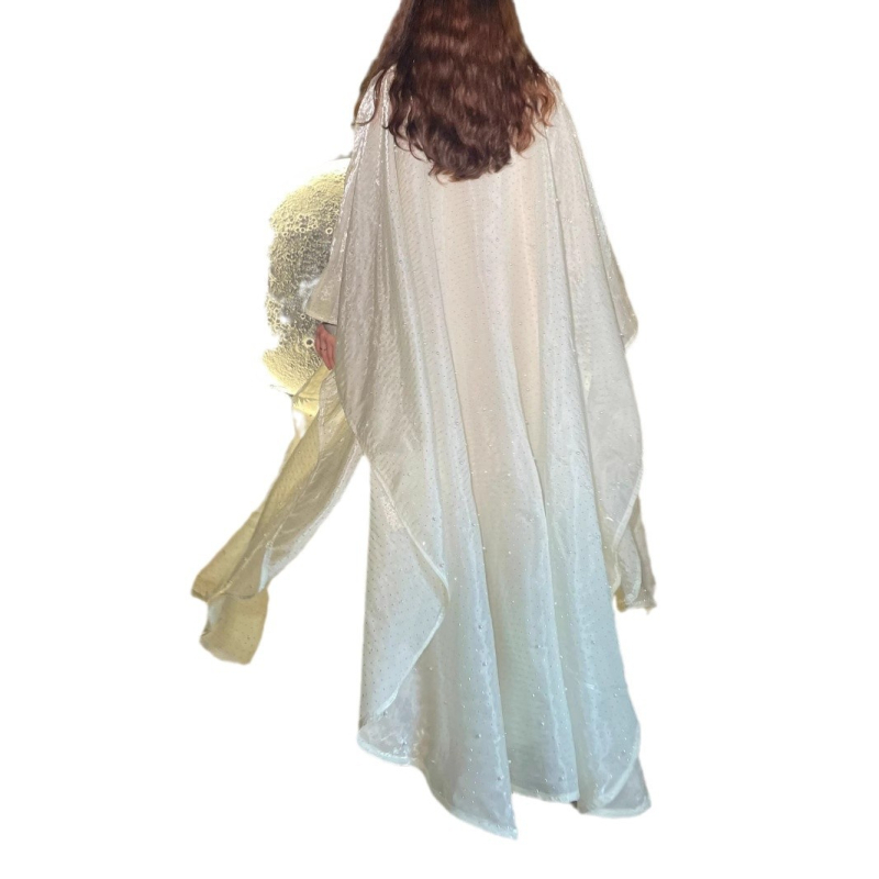 LY02 Cezhraničný Blízky východ Dubajský ostrov Drôtený Ram korálik Robe Dvojdielny kardigan Vonkajší šál Abaya