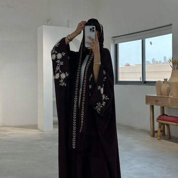 MQ154 Abaya Ντουμπάι Κεντημένη Ζακέτα Ρόμπα Κεντημένη Μαντήλα Εξωτερική Ρούχα Διασυνοριακό Ηλεκτρονικό Εμπόριο Εξωτερικό Εμπόριο Μέση Ανατολή