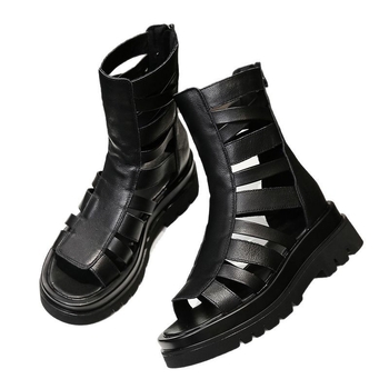 Proljeće i ljeto 2025. Vanjska trgovina Debelo podnožje s platformom i križnim remenom Modne srednje visoke cipele Cool čizme Ženske martin čizme