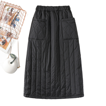 Suknja za jesen i zimu, rasprodaja, ženska, visokog struka, pamučna, topla, zadebljana, otporna na vjetar, jednodijelna duga suknja
