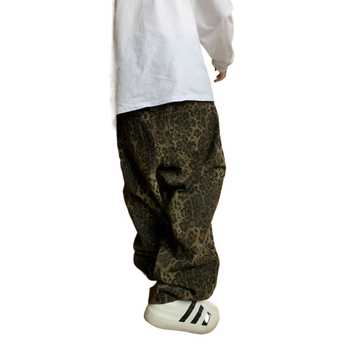 Vysokokvalitné leopardové farebné nohavice pre ženy, jesenné nové 2024, módne kórejské módne, univerzálne, ležérne, retro, trendy nohavice