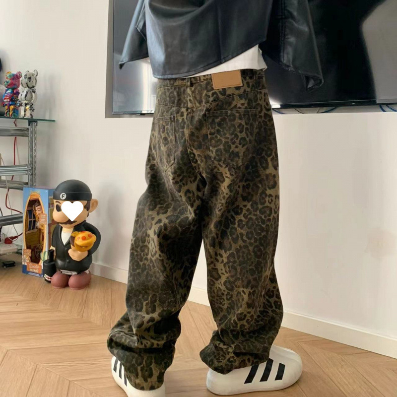 Vysokokvalitné leopardové farebné nohavice pre ženy, jesenné nové 2024, módne kórejské módne, univerzálne, ležérne, retro, trendy nohavice