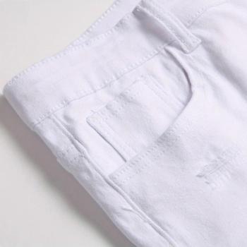 Nove muške europske i američke uske modne ležerne jednobojne tajice s rupicama