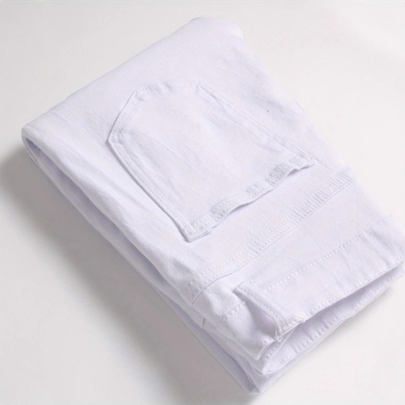 Nove muške europske i američke uske modne ležerne jednobojne tajice s rupicama