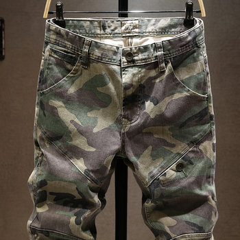 Muške uske ravne, rastezljive traperice europskog i američkog modnog brenda, radne traperice s prošivenim materijalom, oprane, ležerne, jesenske, nove