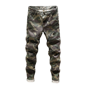 Muške uske ravne, rastezljive traperice europskog i američkog modnog brenda, radne traperice s prošivenim materijalom, oprane, ležerne, jesenske, nove