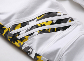 2022 Four Seasons Modne bijele kamuflažne traperice za muškarce European Station Moderne prošivene rastezljive muške traperice slim kroja