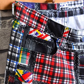 Ljeto 2024. Novi dizajn cvjetnih traper kratkih hlača za muškarce, moderne, univerzalne, široke, ravne, ležerne hlače