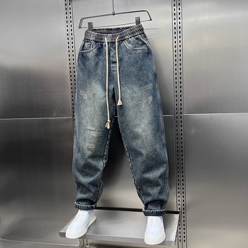 Jesenske i zimske nove moderne japanske retro traperice otporne na habanje, muške široke ravne traperice, ležerne hlače širokih nogavica