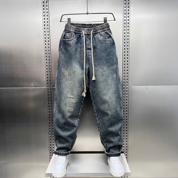 Jesenske i zimske nove moderne japanske retro traperice otporne na habanje, muške široke ravne traperice, ležerne hlače širokih nogavica