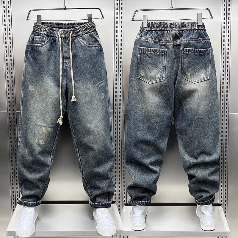 Jesenske i zimske nove moderne japanske retro traperice otporne na habanje, muške široke ravne traperice, ležerne hlače širokih nogavica