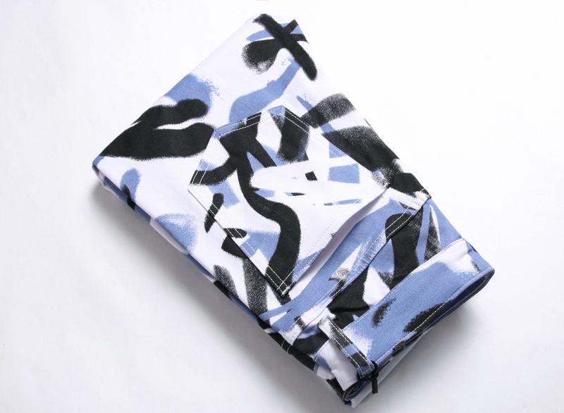 2023-as nyári utcai nyomtatott divatos, jellegzetes virágmintás nadrág, alternatív, divatos, minden mérkőzéshez illő, rugalmas lábú farmer férfiaknak