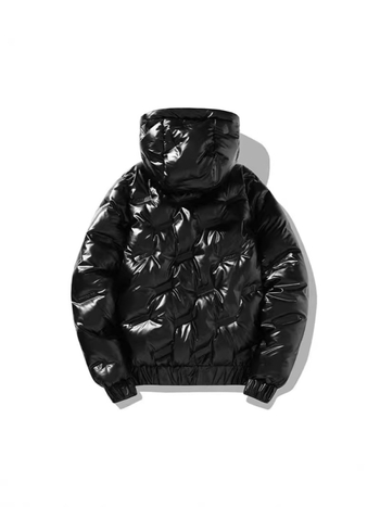 Uus saabumine läikiva moeka brändi meeste valge pardijakiga kapuutsiga eemaldatav paksendatud lahtine vabaajajakk