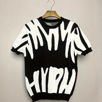 Pánske pletené tričko s krátkym rukávom Cross-Border, letné, nové, s okrúhlym výstrihom, ležérne, priedušné, s polovičným rukávom