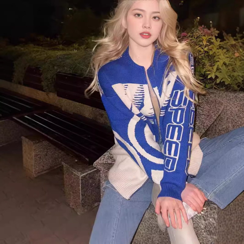 2025 őszi és téli új amerikai retró dzseki, betűnyomtatással, divatos, márkás, punk, laza női cipzáras baseball egyenruha