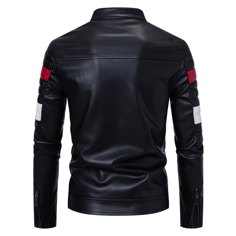 Uus piiriülese kraega meeste nahktagi, värvi sobitav tikitud meeste nahktagi, võidusõiduülikond, mootorrattaülikond