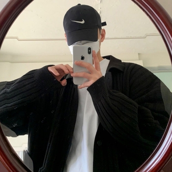 Ανδρικό Φθινοπωρινό Πουλόβερ με Πέτο και Ριγέ Ζακέτα MYQ, Κορεάτικο Στυλ, Χαλαρό Σχεδιασμό, Πλεκτό Μπλούζα Sense Niche