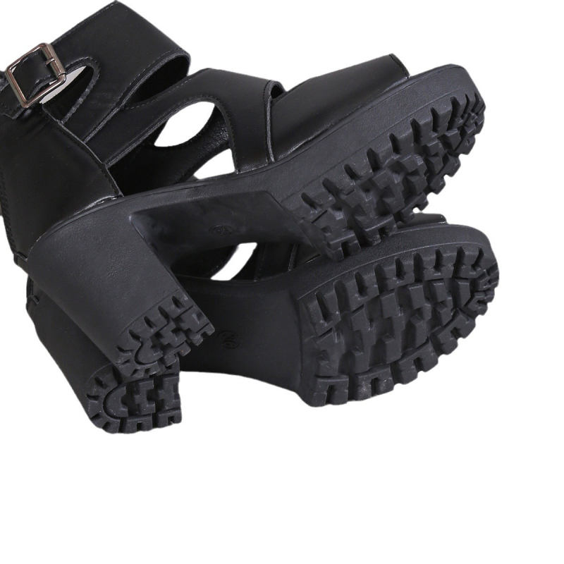 Rimske cipele s visokom petom, sandale s platformom, ženske, ljeto 2024., nova modna vodootporna platforma, super visoka peta, rimske ženske cipele