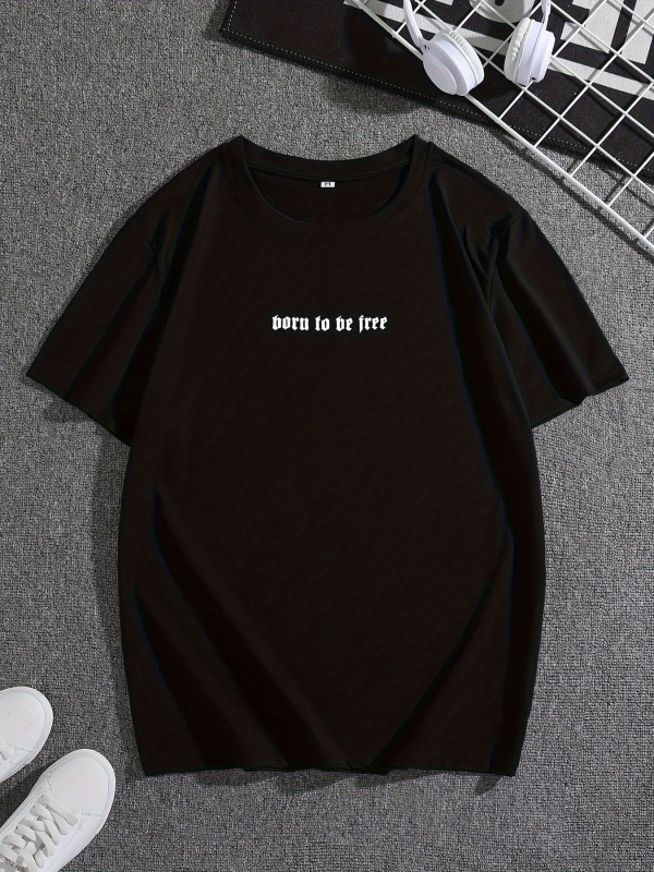 Majica s uzorkom jezika, muška majica, ljetna ležerna majica kratkih rukava, crna, europski i američki pamuk