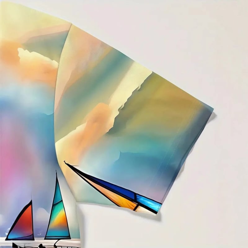 Muški 3D print grafita s uzorkom neobičnog i zanimljivog jedriličarskog uzorka, majica kratkih rukava za muškarce