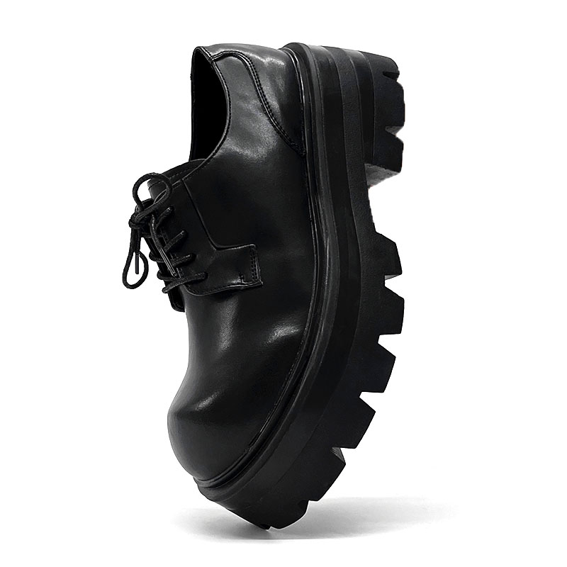 Muške moderne britanske frizerske formalne Derby cipele s okruglim vrhom, debelim potplatima i povećanjem visine za kumove