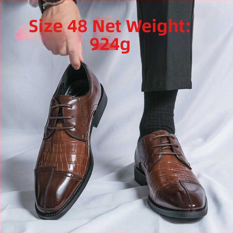 Pánske spoločenské kožené topánky pre ženícha, veľkosť 48, s malou štvorcovou špičkou, nové pánske ležérne topánky