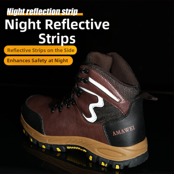 Piiriülesed kõrgekvaliteedilised töökaitsejalatsite tehase hulgimüügi meeste muljumisvastased, torkekindlad, libisemiskindlad, terasest ninaosadega kulumiskindlad turvasaapad