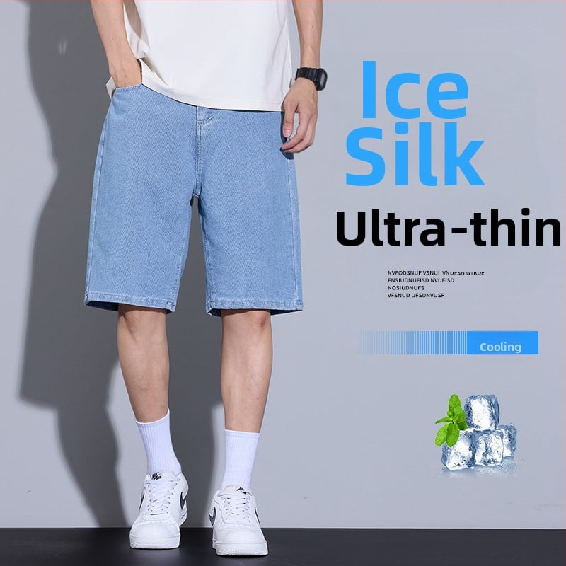 Мъжки къси панталони с дълъг ръкав, тънки, ретро, измити, американски стил, прави, широки, ежедневни, универсални, за мъже