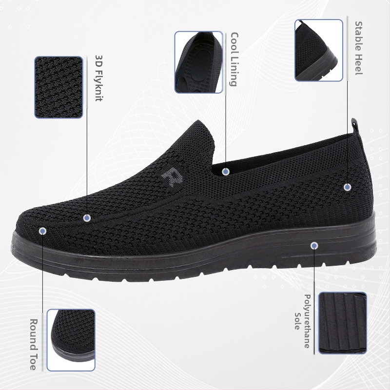 Пролетни и есенни стари пекински платнени обувки за мъже, еднослойни обувки, дишащи, неплъзгащи се, обувки за татковци за средна и напреднала възраст с мека подметка, против миризма, спортни ежедневни обувки за мъже