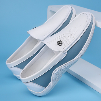 Muške cipele s kapom za veće veličine, ljeto 2025., nove muške neklizajuće ležerne kožne cipele s jednom nogom, trendi izvozne muške cipele, mekane