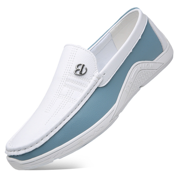 Muške cipele s kapom za veće veličine, ljeto 2025., nove muške neklizajuće ležerne kožne cipele s jednom nogom, trendi izvozne muške cipele, mekane