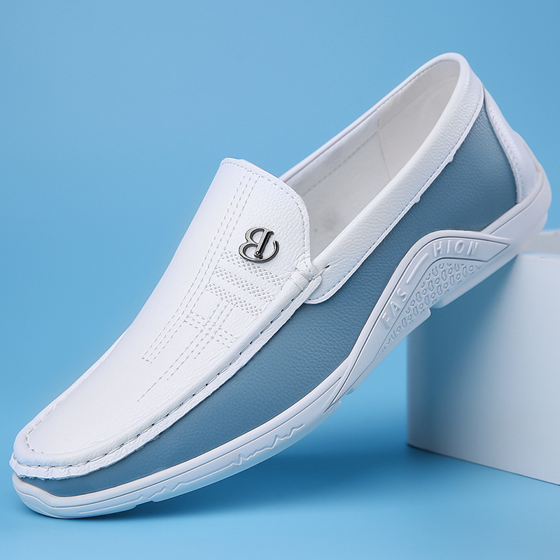 Muške cipele s kapom za veće veličine, ljeto 2025., nove muške neklizajuće ležerne kožne cipele s jednom nogom, trendi izvozne muške cipele, mekane