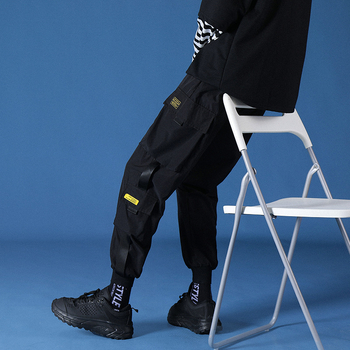 Overaly, trendy zväzovanie nohavíc, funkčné háremové nohavice pre mužov, jar a jeseň, nové voľné športové ležérne nohavice s dlhým rukávom