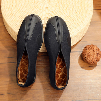 Zimske muške pamučne cipele, klasične tople retro etničke platnene cipele s flisom, stare pekinške platnene cipele za starije osobe, tople pamučne cipele