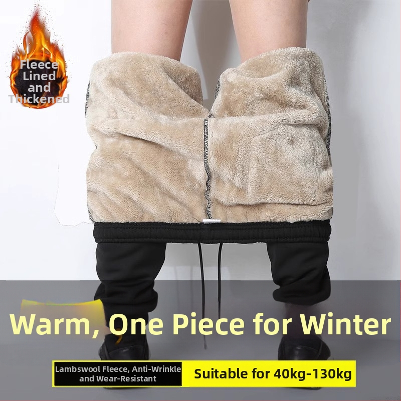 Muške hlače od mješavine vune velikih veličina, ležerne zimske termalne flisaste tople hlače, čiste boje, pamučne hlače do gležnja s manžetama, gornja odjeća u modernom stilu
