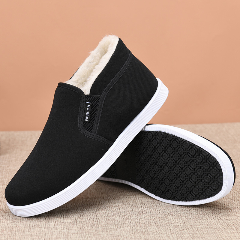 Jesen/Zima 2024. Novi stil plišanih vunenih muških čizama s flisom i debelim toplim muškim cipelama, visokim protukliznim pamučnim cipelama, jednodijelnim, veleprodaja