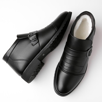 2024Tuem Ανδρικά Χειμερινά Βελούδινα Ζεστά Δερμάτινα Παπούτσια από Βαμβάκι, Αντιολισθητικά, Πολύ Μεγάλο Μέγεθος, Ανδρικά Παπούτσια, Casual, Ελαφρύ Βελούδο, Πυκνό