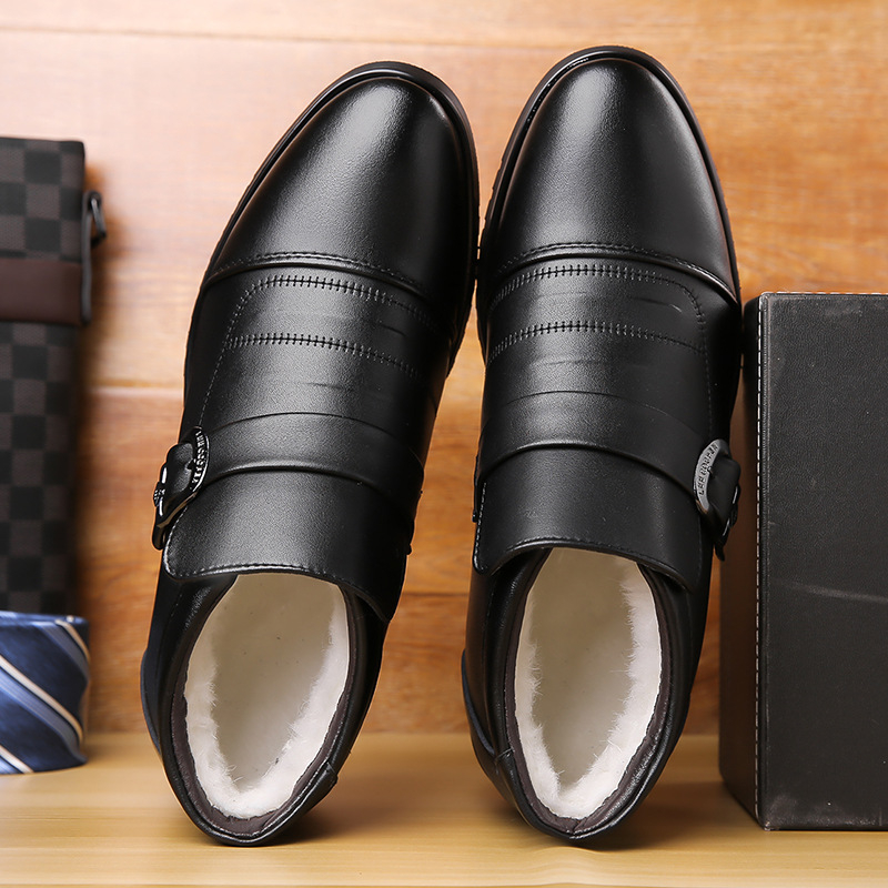 2024Tuem Pánske zimné zamatové teplé bavlnené kožené topánky, protišmykové, extra veľké, pánske topánky, ležérne, ľahké, zamatové, zahustené