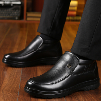 Βαμβακερά Παπούτσια Ανδρικά Χειμερινά Ζεστά Παπούτσια από Βαμβάκι με Επένδυση από Φλις, Κοντά Μάλλινα Ανδρικά Παπούτσια από Βαμβάκι και Δέρμα, για Μεσήλικες και Ηλικιωμένους, Αντιολισθητικά Παπούτσια για Μπαμπά, Plus Size 4748