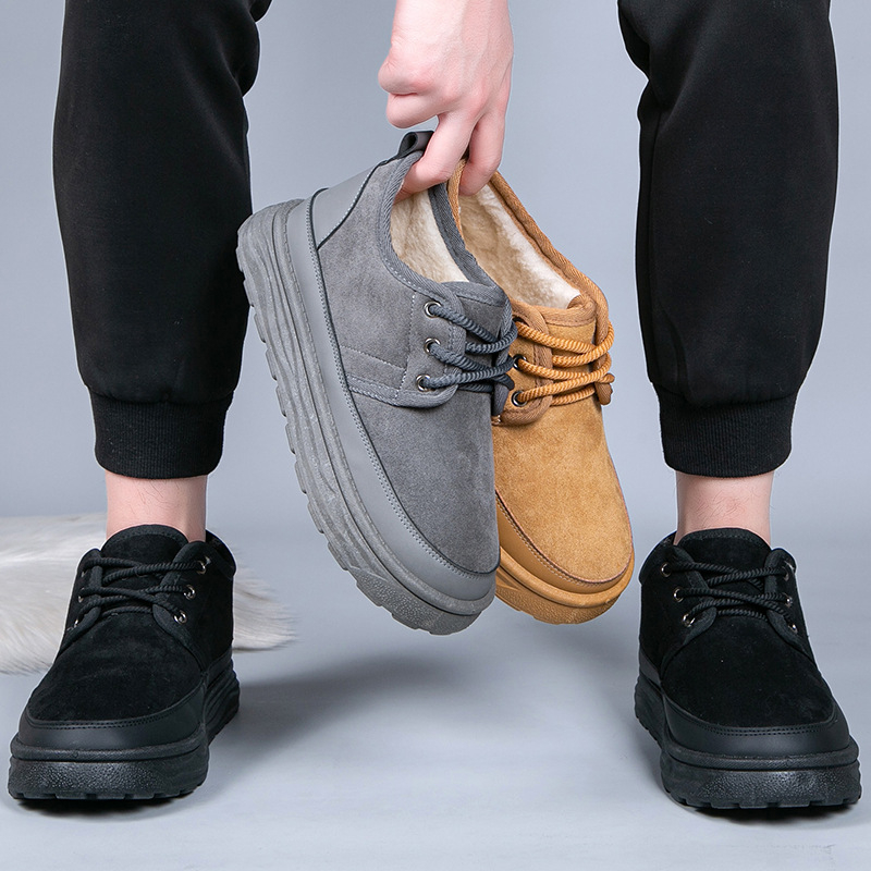 (Otsetarne) Talvised puuvillased saapad meestele, soojad suusakindlad saapad, ühe jalaga isakingad, sametist paksendatud kõrged puuvillased saapad