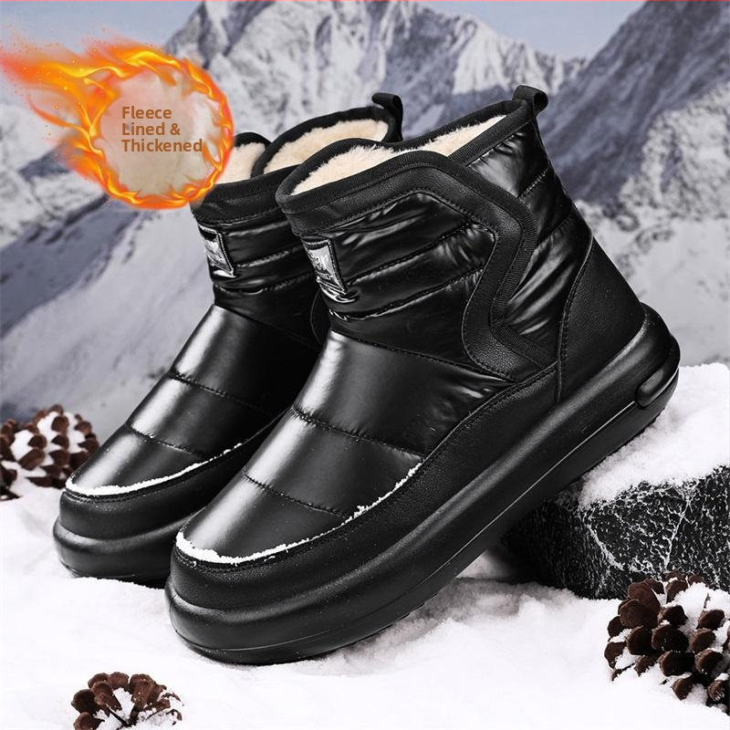 2024 Нови мъжки обувки, зимни обувки с поларена подплата, удебелени ботуши Martin, топли работни памучни обувки, спортни, ежедневни, модни, снежни ботуши