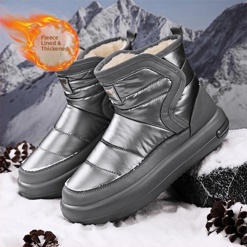 Pantofi de iarnă pentru bărbați, căptușiți cu fleece, îngroșați, Martin, cizme calde de lucru din bumbac, sport, casual, cizme de zăpadă la modă, 2024, noi