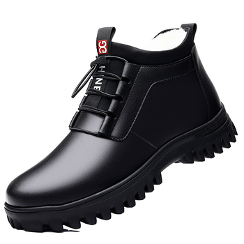 Νέα ανδρικά δερμάτινα παπούτσια φθινοπώρου και χειμώνα, ψηλοτάκουνα, βαμβακερά μπότες με μαλακή επιφάνεια και μαλακό πάτο, με επένδυση από φλις, από παχύρρευστο βορειοανατολικό βαμβακερό ύφασμα, παπούτσια dad shoes 6688