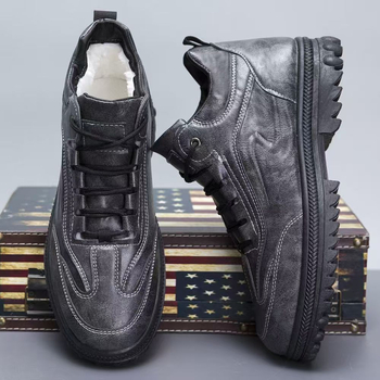 Pánske bavlnené topánky s flísovou podšívkou, teplé, vysoké, ležérne, kožené topánky s mäkkou podrážkou, športové, ležérne, univerzálne, módne, zimné