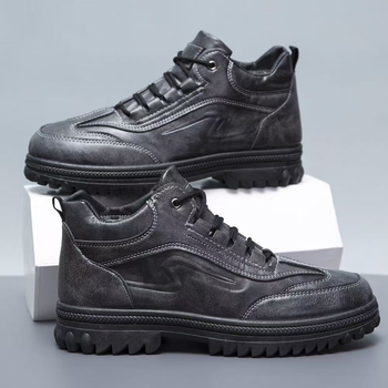 Ανδρικά βαμβακερά παπούτσια Crossborder, ζεστά, ψηλοτάκουνα, casual, δερμάτινα παπούτσια με επένδυση fleece, αθλητικά, casual παπούτσια, all-match, μοντέρνα, χειμερινά