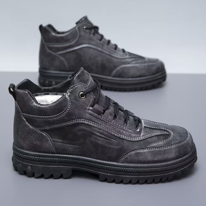 Pánske bavlnené topánky s flísovou podšívkou, teplé, vysoké, ležérne, kožené topánky s mäkkou podrážkou, športové, ležérne, univerzálne, módne, zimné