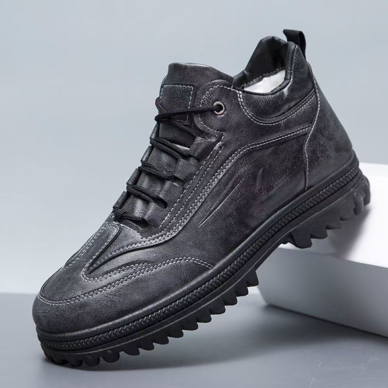 Pánske bavlnené topánky s flísovou podšívkou, teplé, vysoké, ležérne, kožené topánky s mäkkou podrážkou, športové, ležérne, univerzálne, módne, zimné