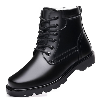 Ανδρικά μποτάκια Martin Boots με στρογγυλή μύτη, δερμάτινες μπότες εργασίας, ανδρικές μπότες, μεσαίου μεγέθους, μπότες από μαλλί κασμίρ με επένδυση vintage fleece, ζεστές δερμάτινες μπότες από βαμβάκι