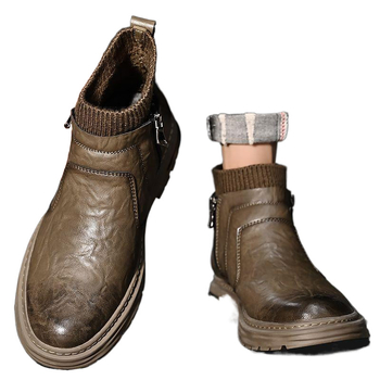 Εξωτερικό εμπόριο εξαγωγών Ιταλία πρωτότυπο μονό ντουλάπι απόσυρσης υψηλής ποιότητας δερμάτινες μπότες Martin ανδρικές μπότες με φερμουάρ στο πλάι ρετρό εργαλεία Yang Ming