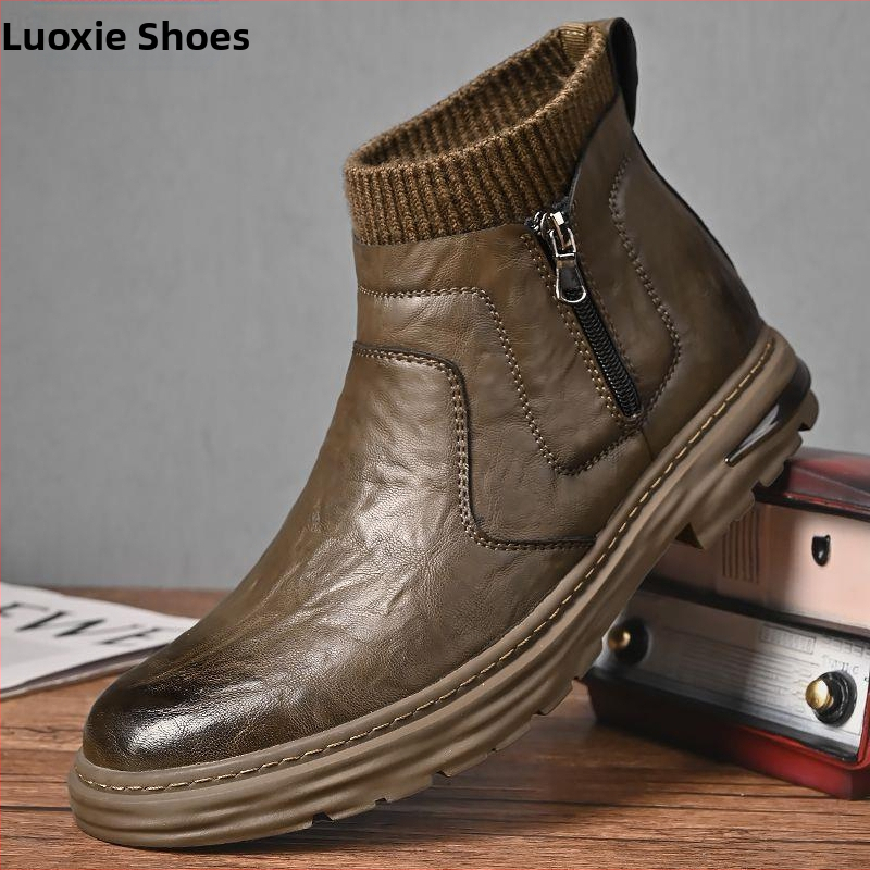 Vanjskotrgovinski izvoz Italija originalni jednostruki ormar za povlačenje visokokvalitetne kožne Martin čizme muške bočne patentne zatvarače retro alati Yang Ming